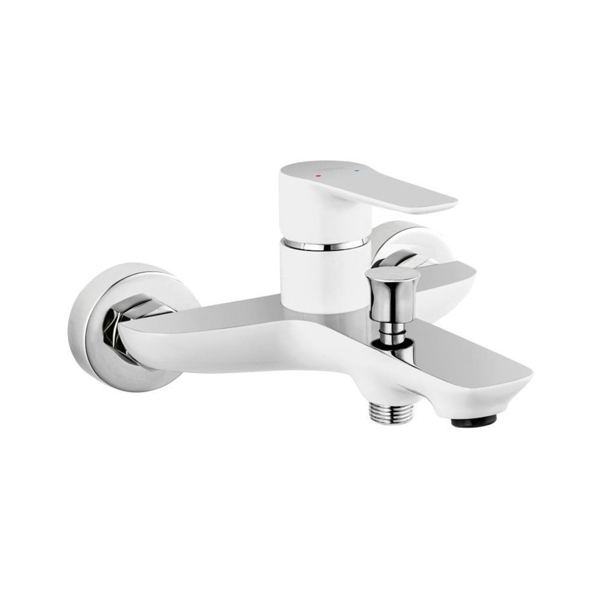 Снимка на Смесител стенен за вана/душ без аксесоари ADORE BDR1 - бяло + хром - Ferro -  BDR1