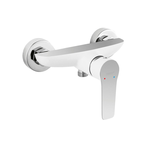 Снимка на Смесител стенен за душ ADORE -  бяло-хром - Ferro - BDR7