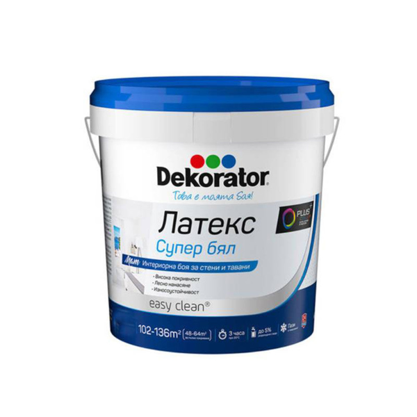 Снимка на Латекс Декоратор Супер бял Р - 1л. - Мегахим - 10-00015