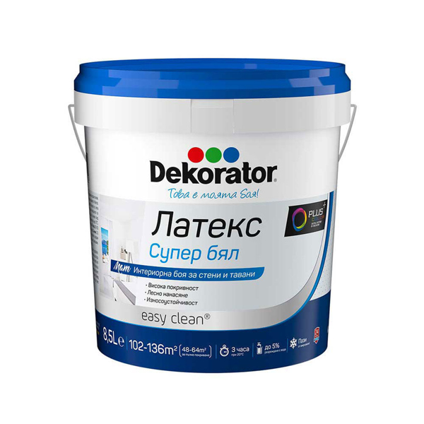 Снимка на Латекс Декоратор Супер бял Р - 8,5л. - Мегахим - 10-00018