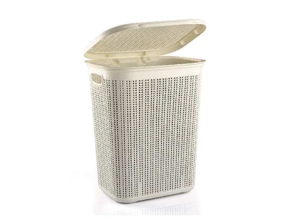 Снимка на Кош PVC за пране M-079 - дизайн плитки - 43 X 34 X 55 см - 50 L 