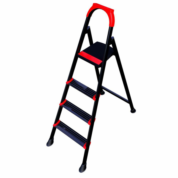 Снимка на Стълба подвижна ANKA 3+1 - метална черна + червено 