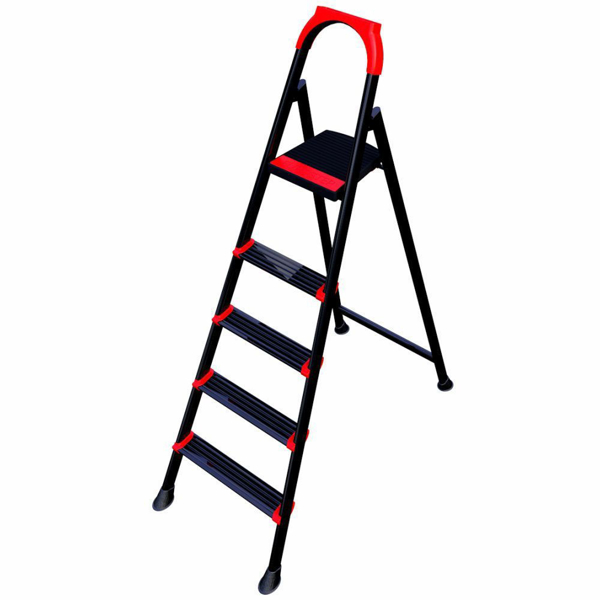 Снимка на Стълба подвижна ANKA 4+1 - метална черна + червено 