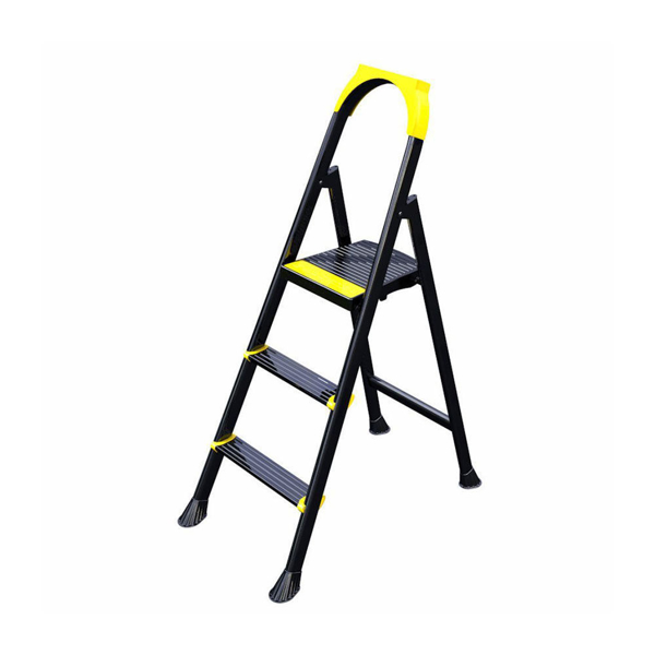 Снимка на Стълба подвижна LEO 2+1 - метална черна + жълто 