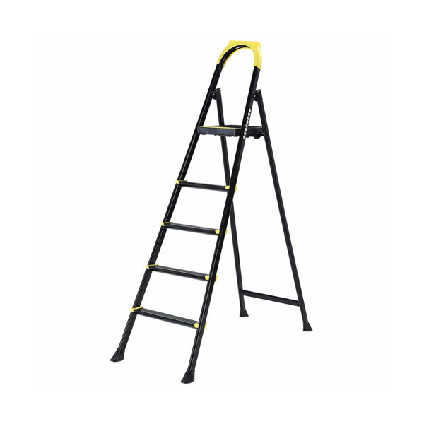 Снимка на Стълба подвижна LEO 4+1 метална черна + жълто 