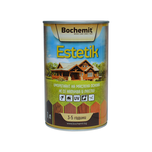 Снимка на Импрегнант за дърво маслена основа ESTETIK - тик - 1 л - BOCHEMIT