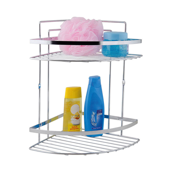 Снимка на Етажерка за баня метална ъглова 2 етаж - 2601906