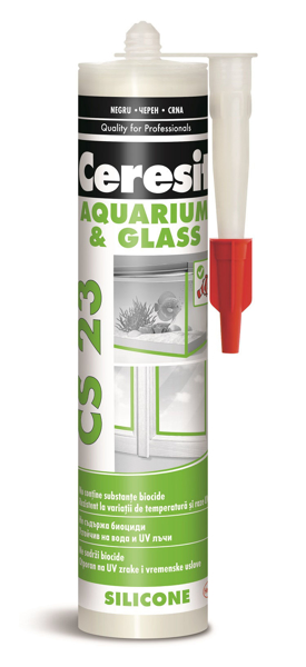 Снимка на Силикон за стъкло Ceresit CS 23 Glass & Aquarium черен - 280мл