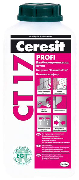 Снимка на Дълбокопроникващ грунд Ceresit СТ17 без разтворител -  2л