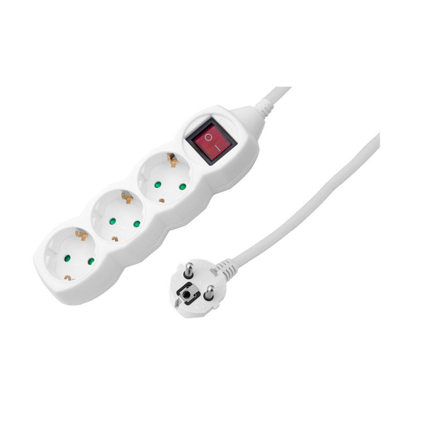 Снимка на Разклонител 3 гнезда 5м кабел+ключ