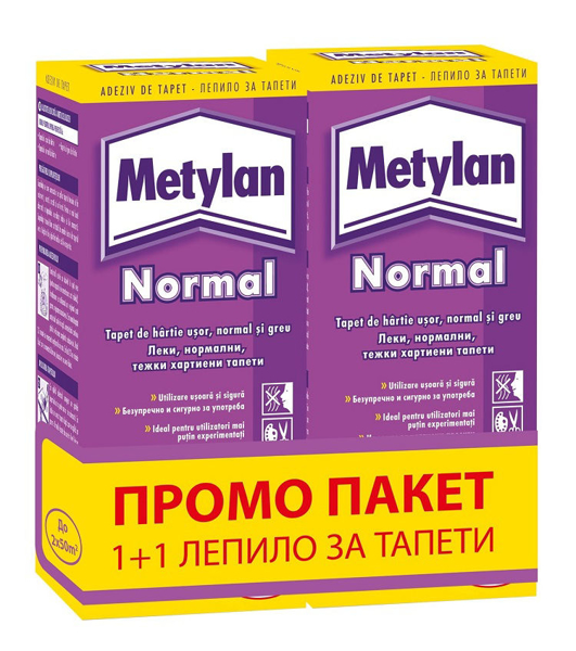 Снимка на Лепило за тапети Metylan Normal 2 х 125 гр. - промо пакет