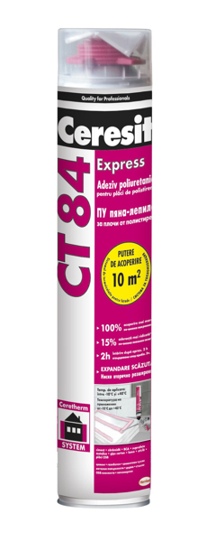 Снимка на Пяна лепило за полистирен - пистолетна - 850мл CT 84 ПУ - Ceresit