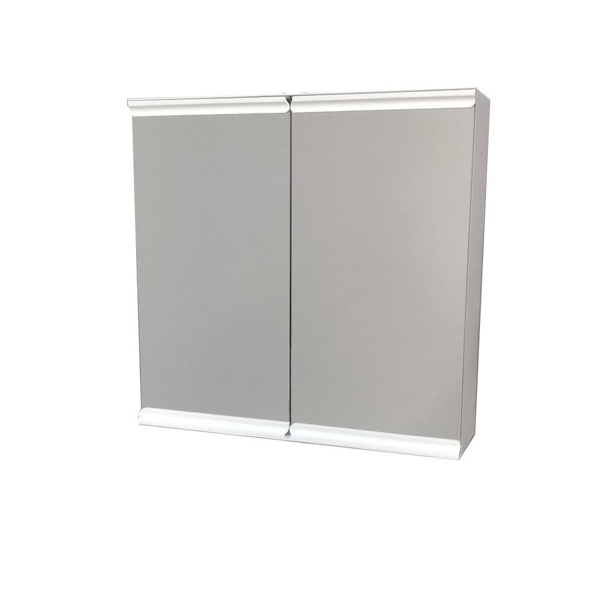 Снимка на Горен шкаф за баня с огледало и две вратички №5 - 400х400х110 -  СШ-2 - бял