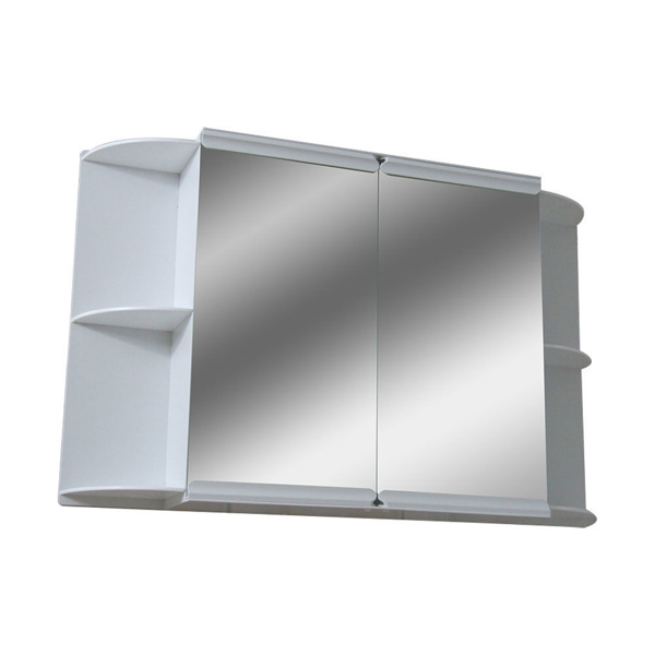 Снимка на Горен шкаф за баня с огледало №20 - 620х400х110 - 2 рафта - бял 