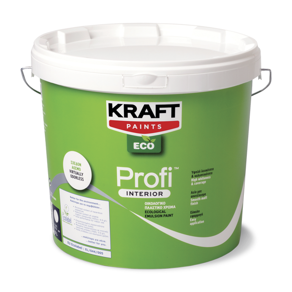 Снимка на Боя интериорна PROFI ECO бяла - 9 л - Kraft - JK41101000119