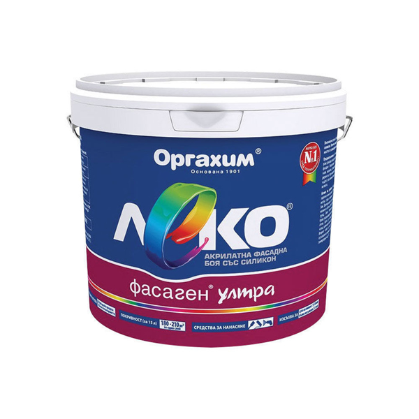 Снимка на ЛЕКО Фасаген ултра бял - 15 л - Оргахим