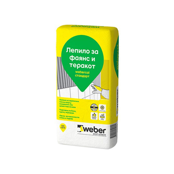 Снимка на Лепило за керамика Webercol Стандарт- F600 - 25 кг - WEBER