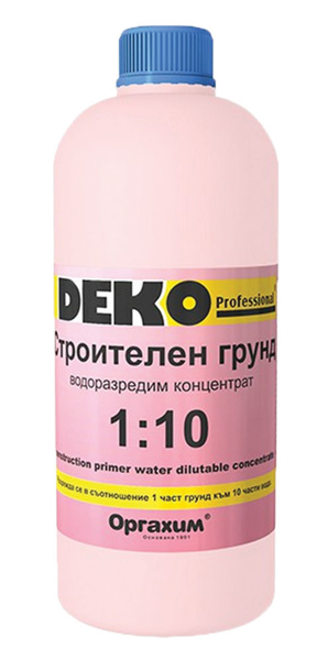 Снимка на Строителен Грунд Deko Professional - 1л - водоразредим - Оргахим - 32-100585