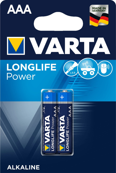 Снимка на Усилени Алкални Батерии Varta Longlife Power - AAA - 2 бр - VARTA
