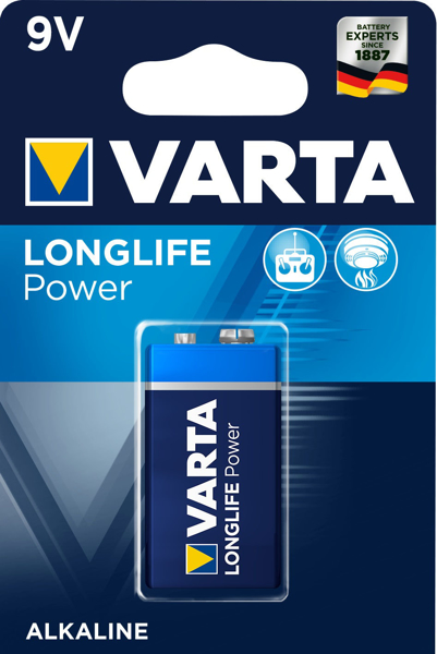 Снимка на Усилена Алкална Батерия Varta Longlife Power - 9V - 1 бр - VARTA