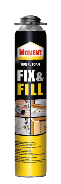 Снимка на Пяна полиуретанова монтажна пистолетна Moment FIX&FILL - 700 мл
