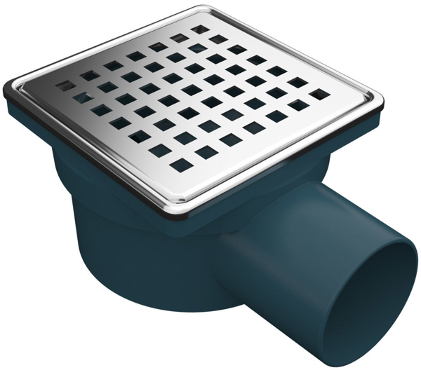 Снимка на Сифон класически - страничен изход ф50мм - решетка 100х100мм с клапан