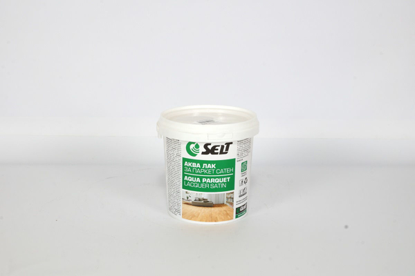 Снимка на Аква лак за паркет сатен Selt - 0.900 кг