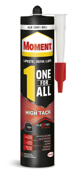 Снимка на Лепило монтажно Moment OneForAll High Tack Flextec бяло - 440 гр.