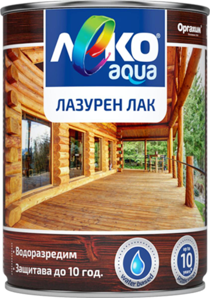 Снимка на Леко AQUA лазурен лак орех 2.5 л.