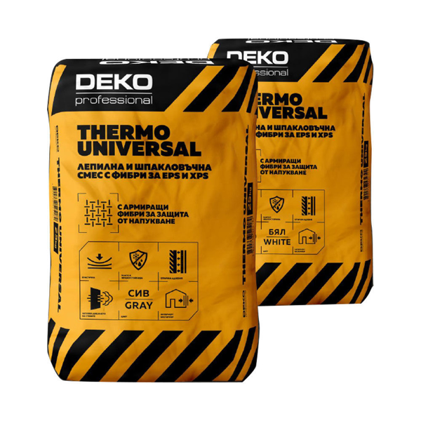 Снимка на Лепилна и шпакловъчна смес с фибри Деко Thermo universal - 25кг. - Оргахим