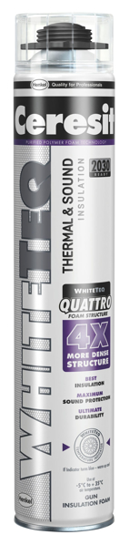 Снимка на Пяна пистолетна полиуретанова Ceresit Whiteteq - 750 мл