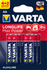 Снимка на Усилени Алкални Батерии Varta Longlife Max Power - AA - 4+2 бр - VARTA