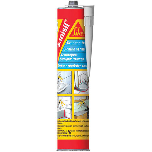Снимка на Силикон санитарен Sanisil бял - 300 мл - Sika