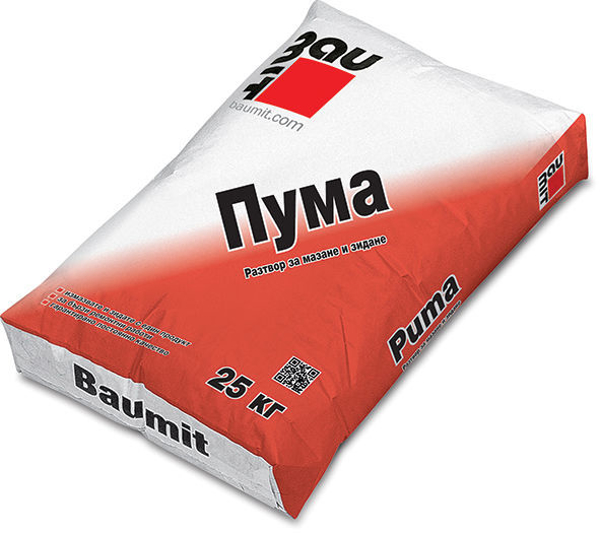 Снимка на Разтвор сух за зидане и мазане Баумит Пума - 25 кг. - Baumit - 21504BG
