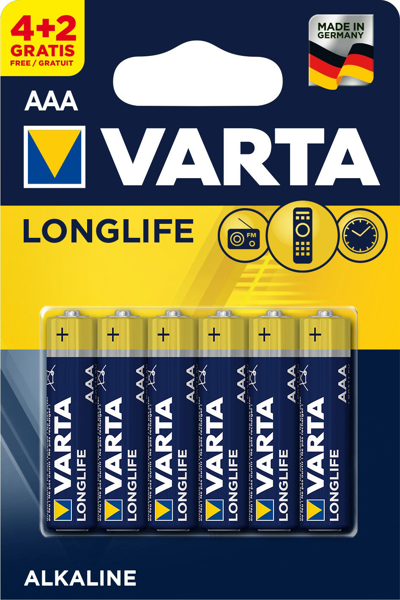 Снимка на Алкални Батерии Varta Longlife AAA - 4+2 бр - VARTA