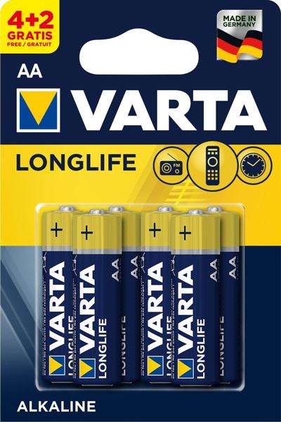Снимка на Алкални Батерии Varta Longlife AA - 4+2 бр - VARTA