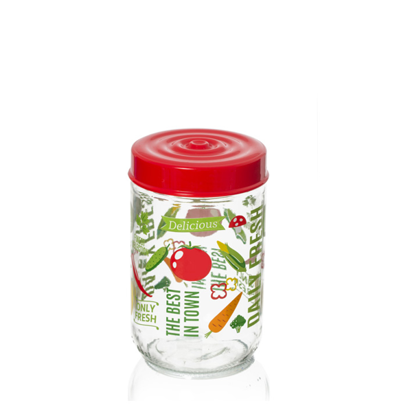Снимка на Буркан с декорация Vegatables 660 мл., стъкло и пластмаса