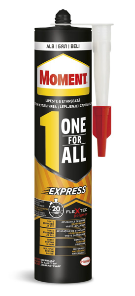 Снимка на Лепило монтажно бързосвързващо Moment OneForAll Express Flextec бяло - 390гр.