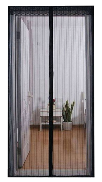 Снимка на Мрежа за врата с магнит - 100х215см - черна 