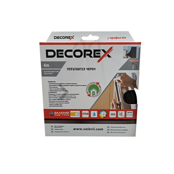 Снимка на Уплътнител 2 мм - 6 м - черен цвят - DECOREX - 42392