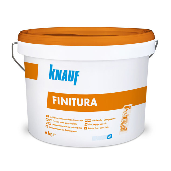 Снимка на Шпакловка Finitura суперфина готова - 6 кг. - Knauf - 550180