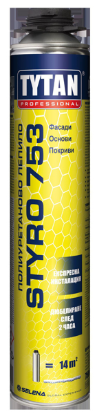 Снимка на Лепило Tytan Styro 753 полиурет. пистолетно за топлоиз.плоск. - 750мл.