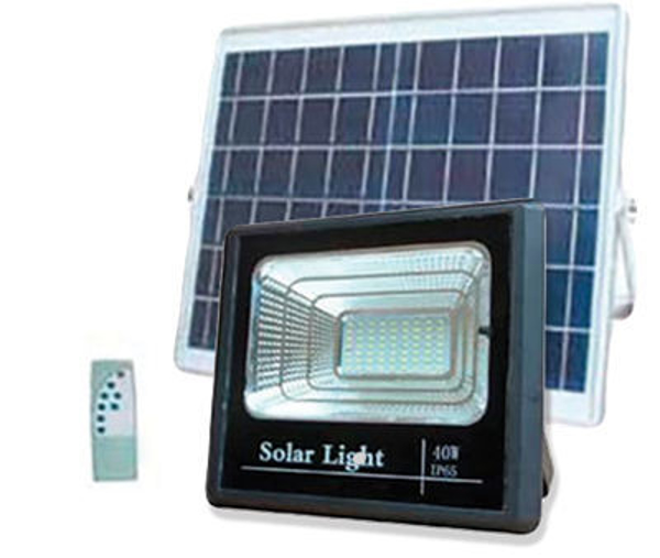 Снимка на Прожектор LED соларен - екстериорен - 16W - 1300Lm - 6000K - 3.2V/11Ah + соларен панел