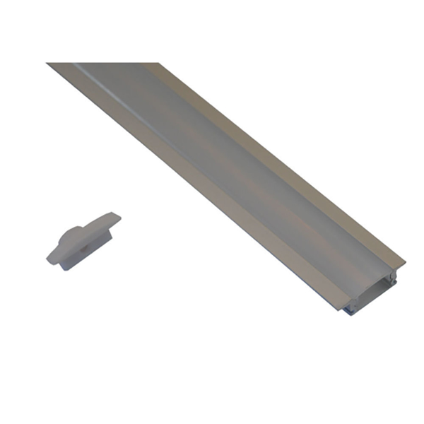Снимка на Прав Алуминиев профил за вграждане на LED лента - 1м - мат