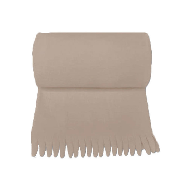 Снимка на Одеяло полар - бежов цвят - 100х150 см - Aglika